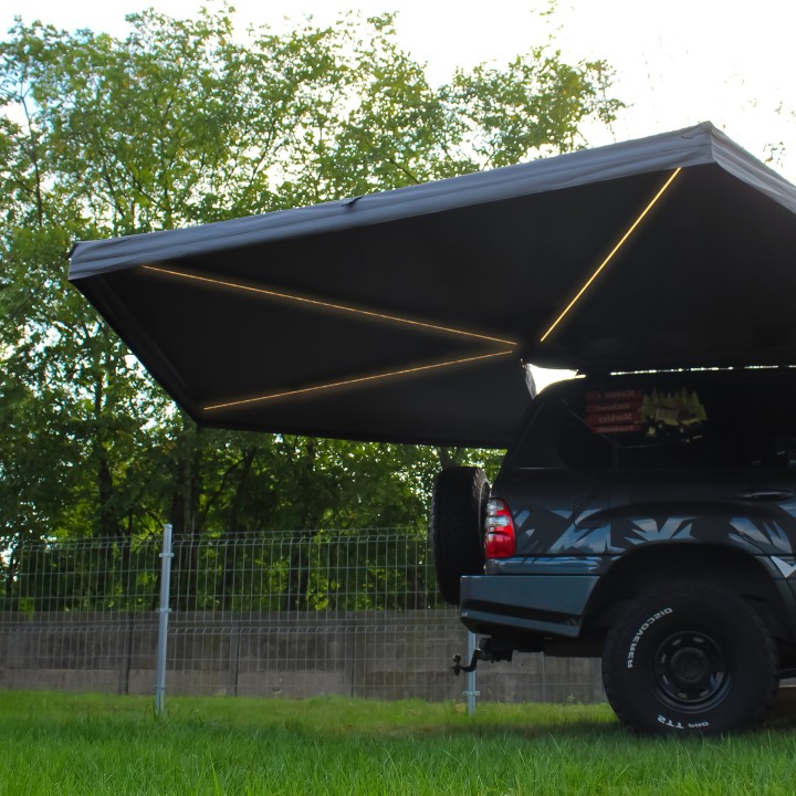 Zadaszenie Batwing II Premium 270° 2,5 m szary pasażer