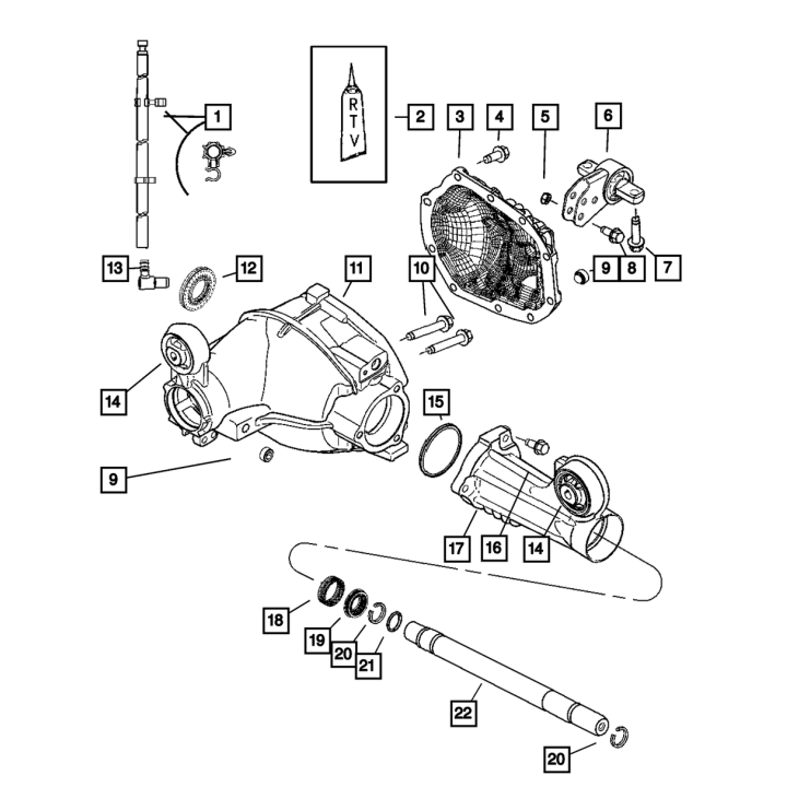Uszczelniacz półosi przednich Jeep Wrangler JK Dana 30 44 5014852ab 5014852AA CROWN - ujęcie 2
