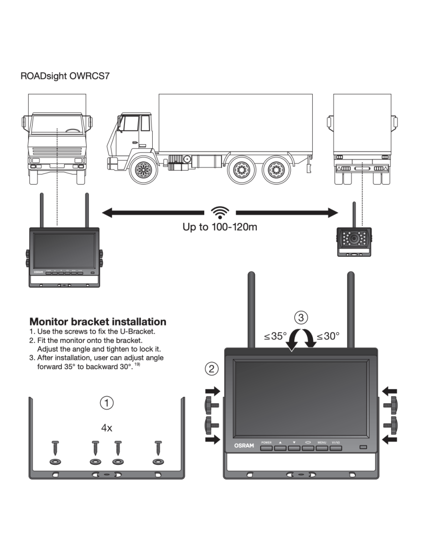 kamera cofania bezprzewodowa OSRAM ROADsight OWRCS7 (do 4 kamer)