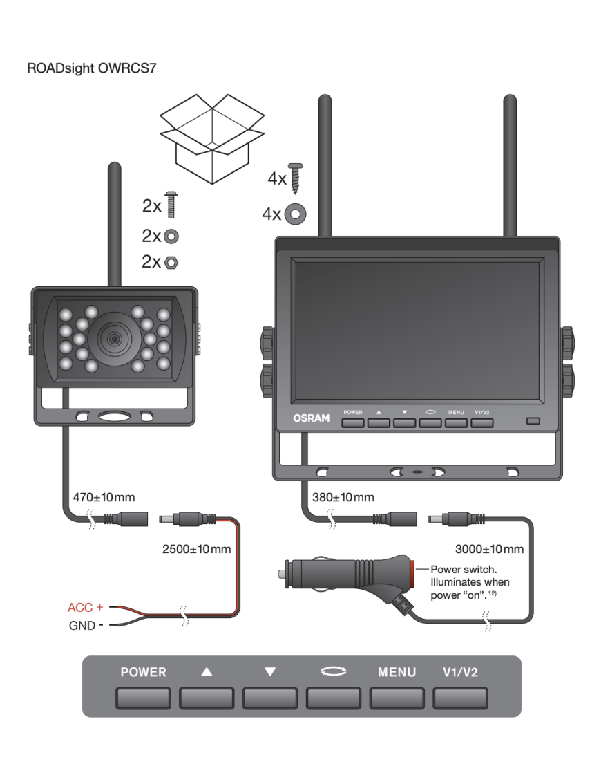 kamera cofania bezprzewodowa OSRAM ROADsight OWRCS7 (do 4 kamer)