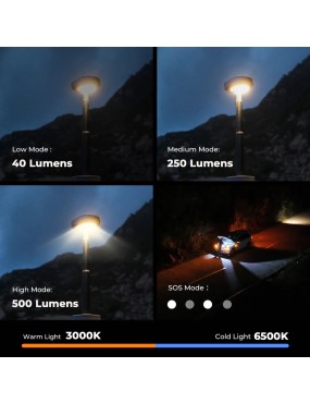 ouTask - Teleskopowa lampa LED | kempingowa