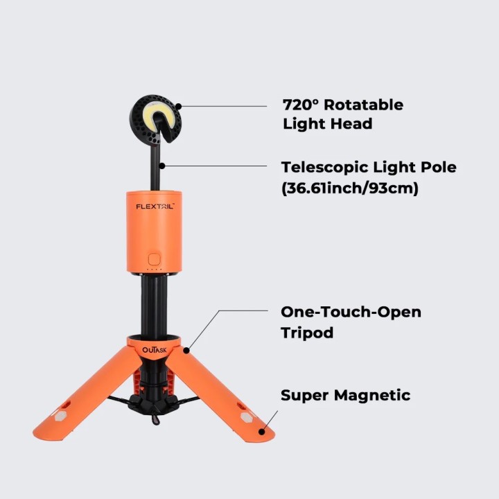 ouTask - Teleskopowa lampa LED | kempingowa Flextail - ujęcie 5