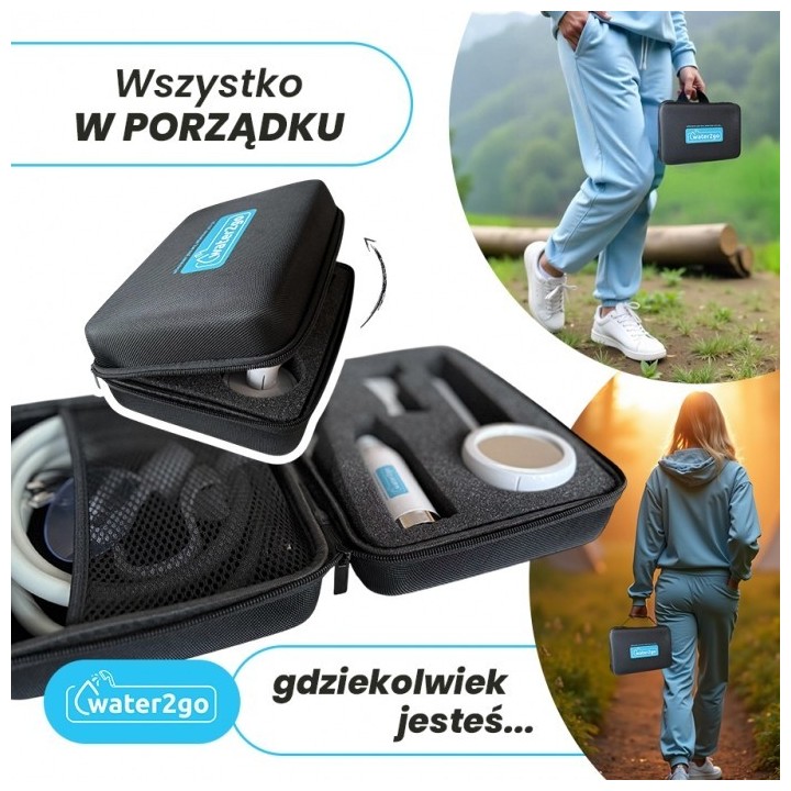 Prysznic turystyczny bezprzewodowy z akumulatorem Water2go | SC017K - ujęcie 2