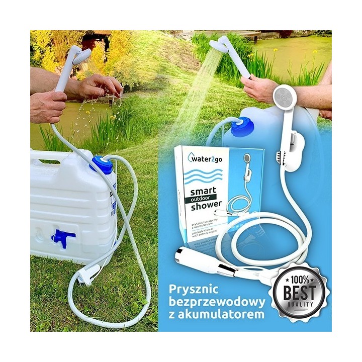 Prysznic turystyczny bezprzewodowy z akumulatorem Water2go | SC017K - ujęcie 4