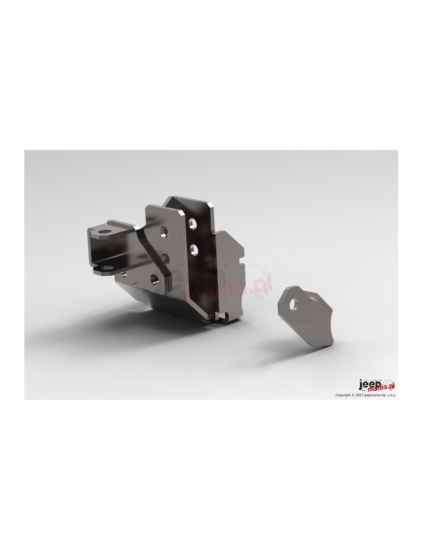 Wzmocniony relokator mocowania przedniego drążka Panharda, DANA 30 i DANA 44 : fi 16mm, 07-17 Jeep Wrangler JK
