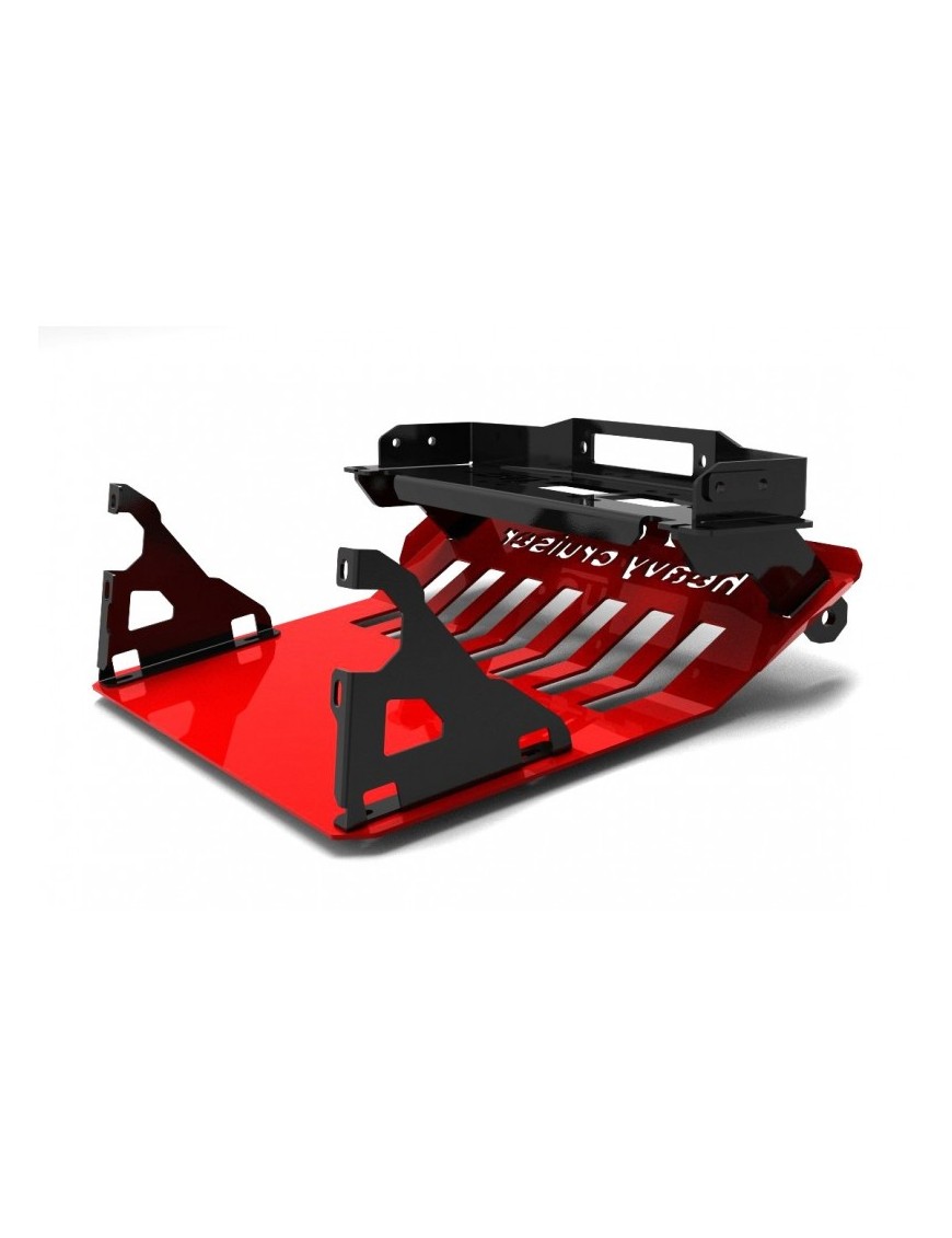 Jeep Grand Cherokee WK WH 2005-2010 płyta montażowa wyciągarki z osłoną czołową czerwona