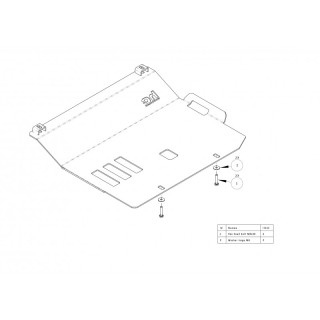 Osłona silnika i przedniego mostu Mitsubishi Pajero 4 / Montero 4 2006-2014 aluminiowa