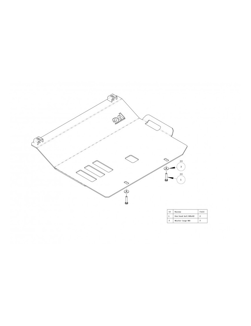 Osłona silnika i przedniego mostu Mitsubishi Pajero 4 / Montero 4 2006-2014 aluminiowa Osłona silnika i przedniego mostu Mitsubishi Pajero 4 / Montero 4 2006-2014 aluminiowa