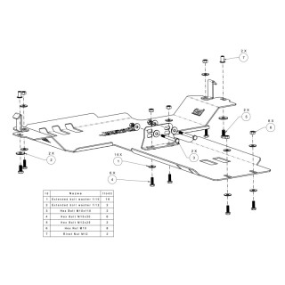 Osłona skrzyni biegów i reduktora OFFROAD Toyota Land Cruiser 150 155 Prado J15 2009-2014 aluminiowa