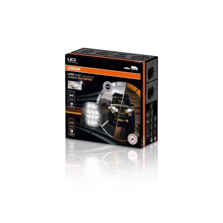 7 calowa lampa LED Osram LEDriving Cube MX180-CB Amber Extreme | Homologacja - ujęcie 18