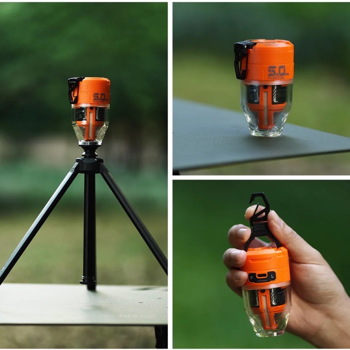 Flextail MAX PUMP 3 – pompka do materacy z lampą LED, 5 kPa, Orange - ujęcie 5