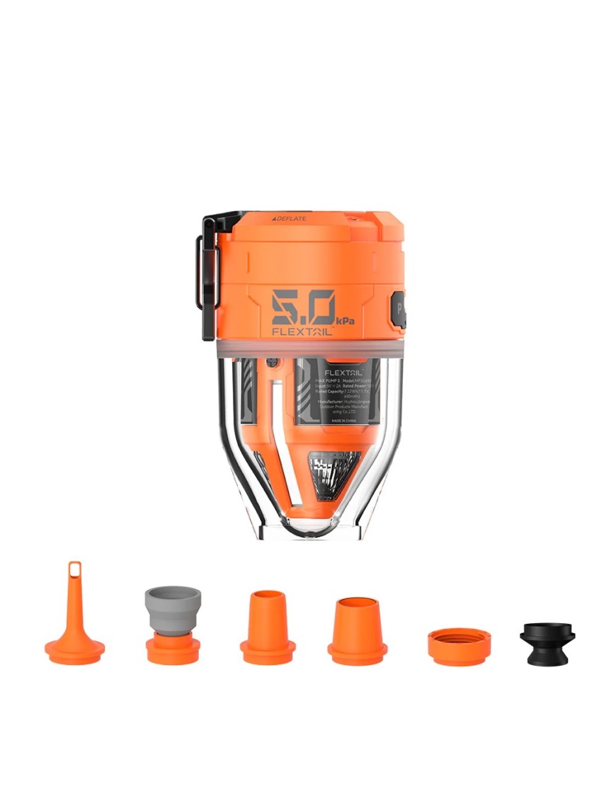 Flextail MAX PUMP 3 – pompka do materacy z lampą LED, 5 kPa, Orange