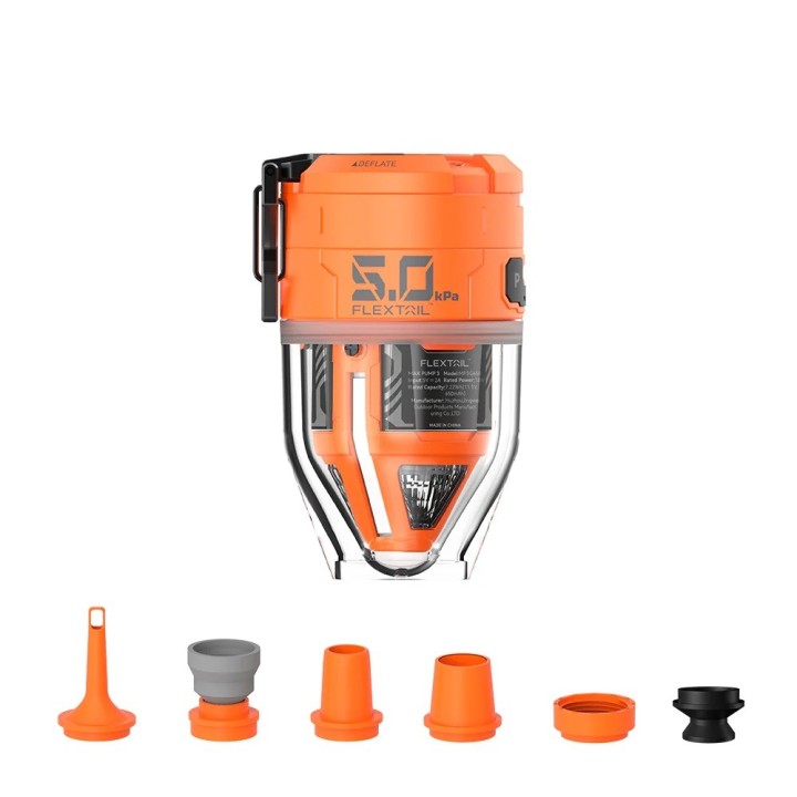 Flextail MAX PUMP 3 – pompka do materacy z lampą LED, 5 kPa, Orange