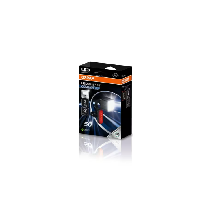 OSRAM LEDsBIKE COMPACT 50 SET – zestaw lampek rowerowych LED 50 lx, przód + tył - ujęcie 9