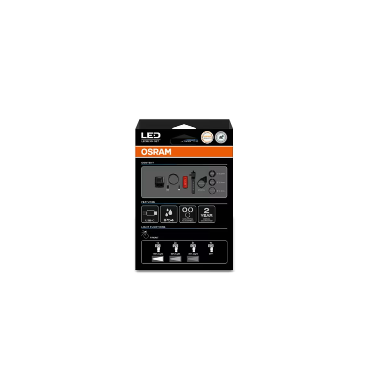OSRAM LEDsBIKE COMPACT 50 SET – zestaw lampek rowerowych LED 50 lx, przód + tył - ujęcie 13