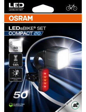OSRAM LEDsBIKE COMPACT 50 SET – zestaw lampek rowerowych LED 50 lx, przód + tył