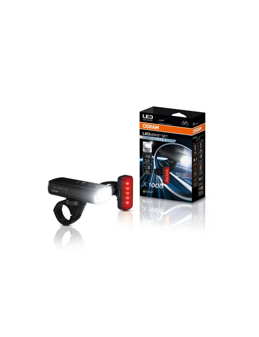 LEDsBIKE MULTI BEAM X 1000 SET zestaw lampek rowerowych LED 1 000 lm