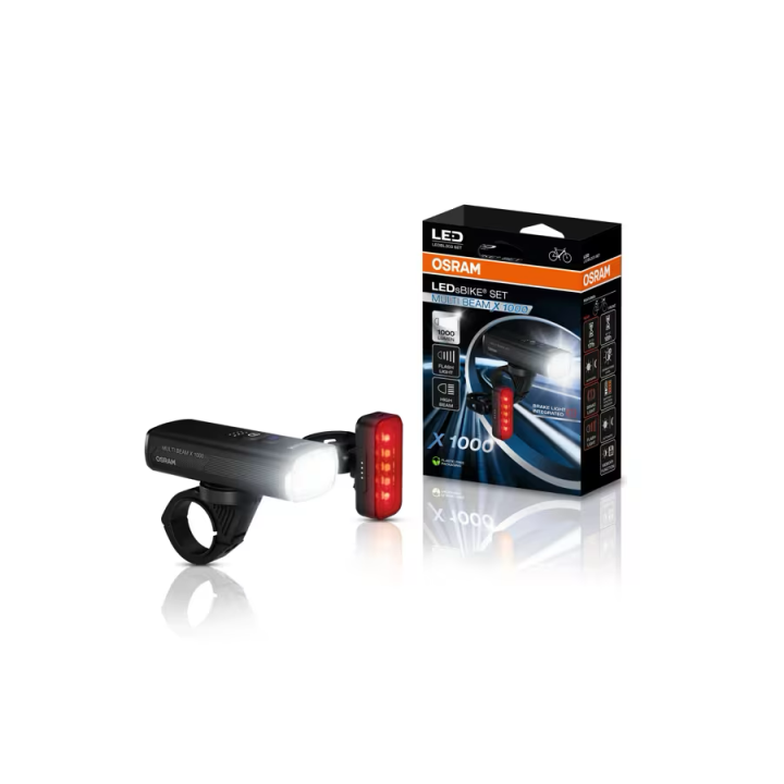 LEDsBIKE MULTI BEAM X 1000 SET zestaw lampek rowerowych LED 1 000 lm OSRAM - ujęcie 4