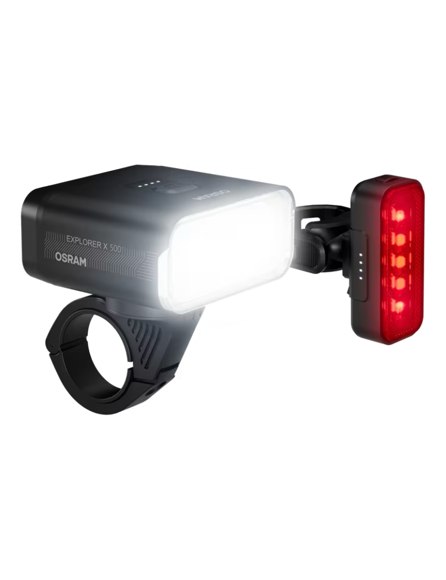 OSRAM LEDsBIKE EXPLORER X 500 SET – zestaw lampek rowerowych LED 500 lm, USB-C, IP54