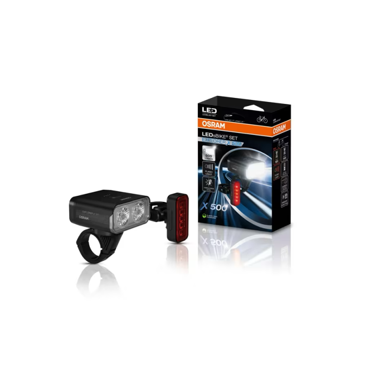 OSRAM LEDsBIKE EXPLORER X 500 SET – zestaw lampek rowerowych LED 500 lm, USB-C, IP54 - ujęcie 8