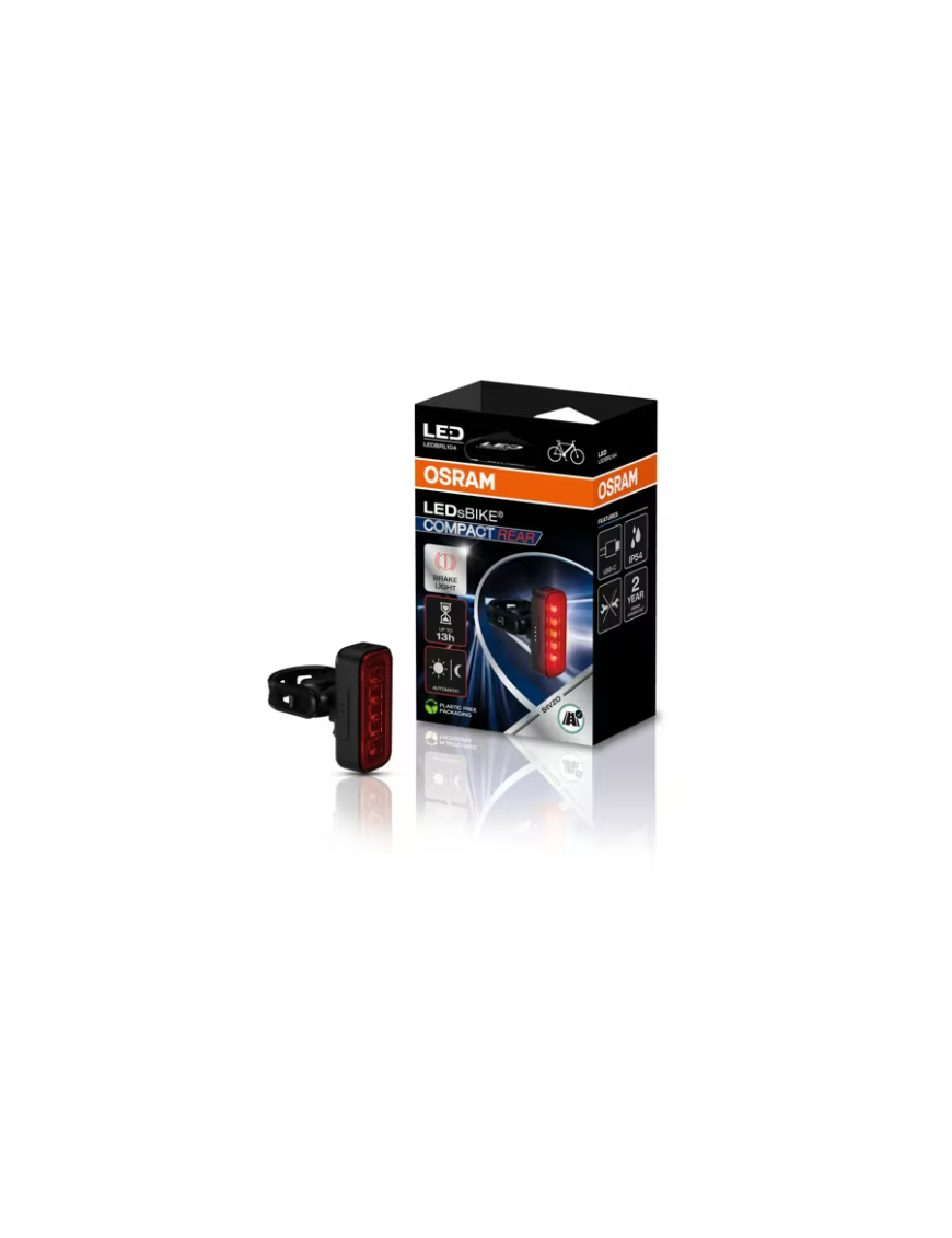 OSRAM LEDsBIKE COMPACT REAR – tylna lampka rowerowa LED z funkcją hamowania