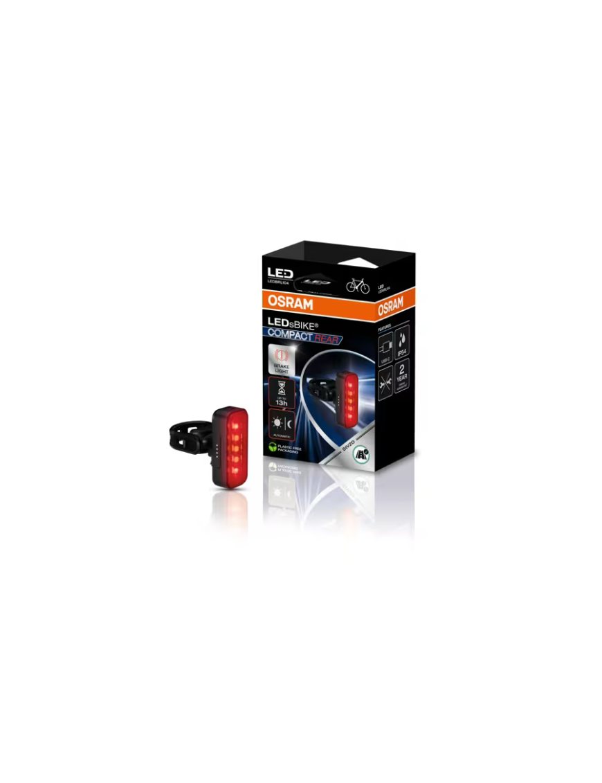 OSRAM LEDsBIKE COMPACT REAR – tylna lampka rowerowa LED z funkcją hamowania
