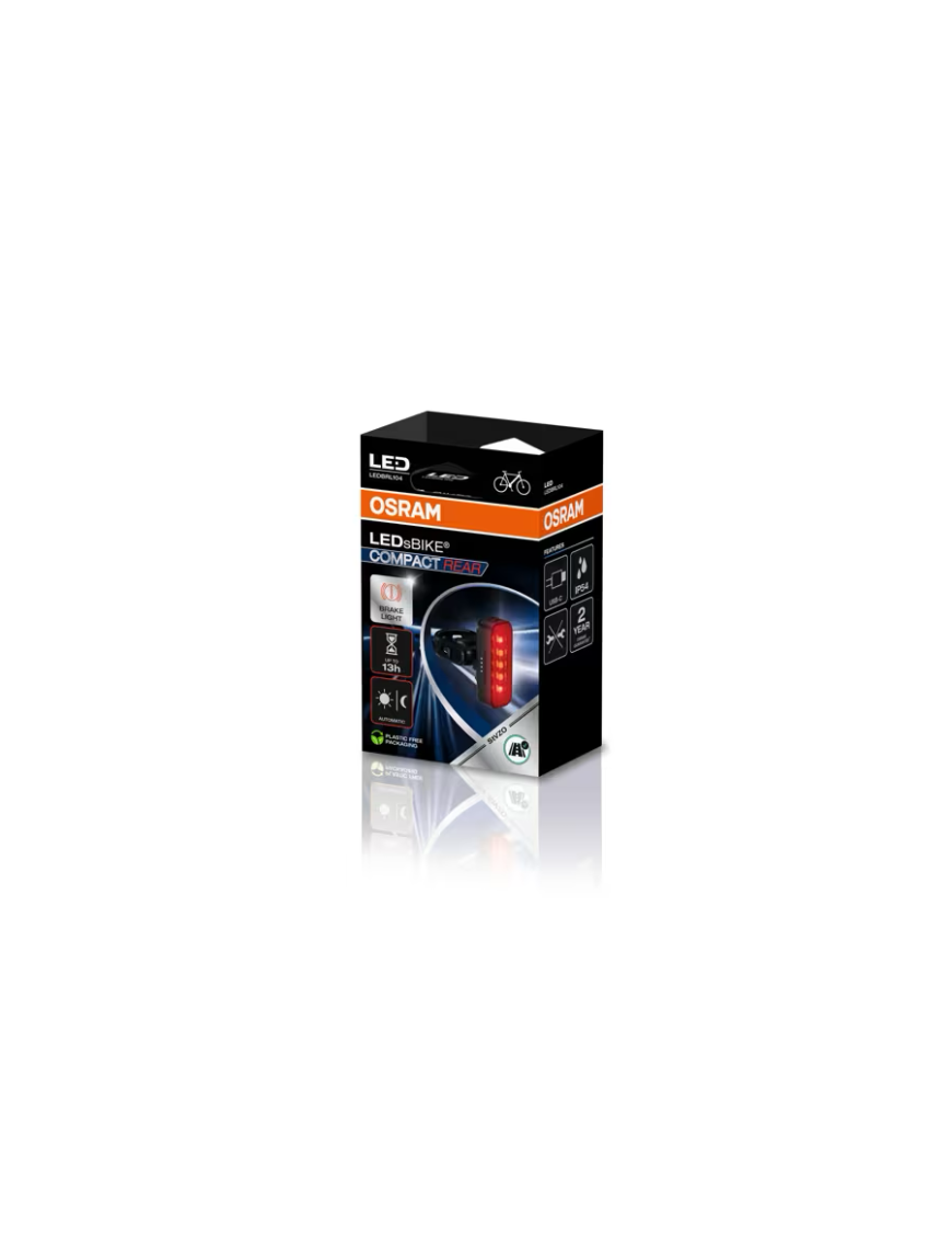 OSRAM LEDsBIKE COMPACT REAR – tylna lampka rowerowa LED z funkcją hamowania