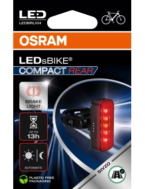 OSRAM LEDsBIKE COMPACT REAR – tylna lampka rowerowa LED z funkcją hamowania