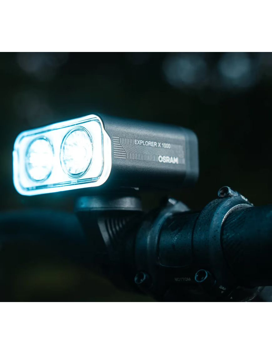 OSRAM LEDsBIKE EXPLORER X 1000 SET – zestaw lamp rowerowych LED, 1 000 lm, USB-C