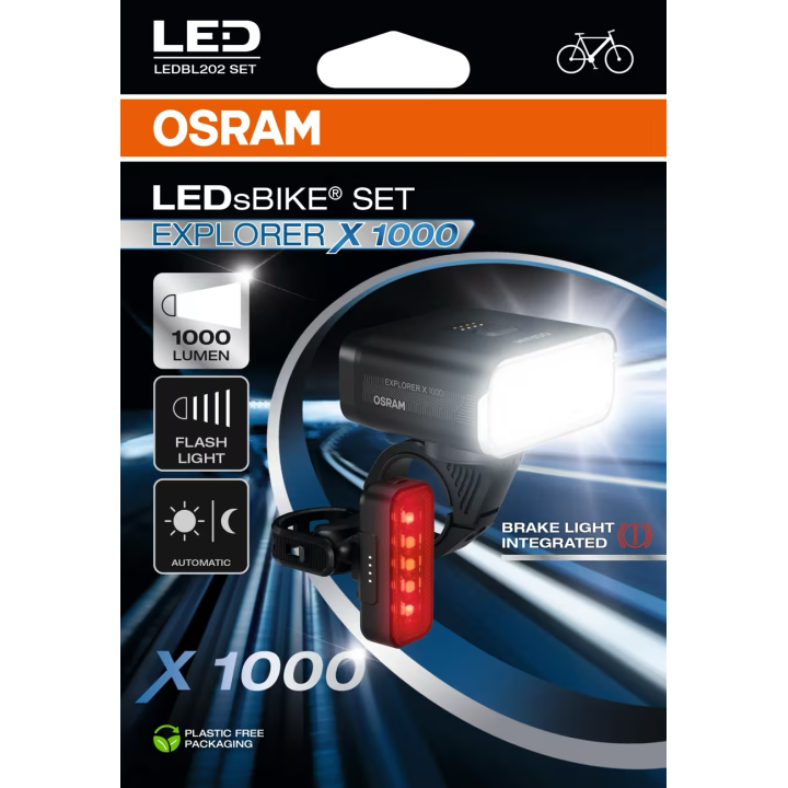 OSRAM LEDsBIKE EXPLORER X 1000 SET – zestaw lamp rowerowych LED, 1 000 lm, USB-C - ujęcie 17