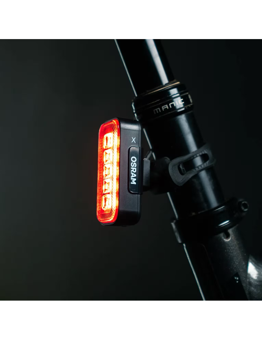 OSRAM LEDsBIKE X REAR – tylna lampka rowerowa LED z czujnikiem hamowania, USB-C, IP54