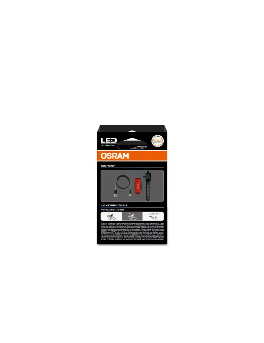 OSRAM LEDsBIKE X REAR – tylna lampka rowerowa LED z czujnikiem hamowania, USB-C, IP54