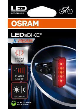 OSRAM LEDsBIKE X REAR – tylna lampka rowerowa LED z czujnikiem hamowania, USB-C, IP54