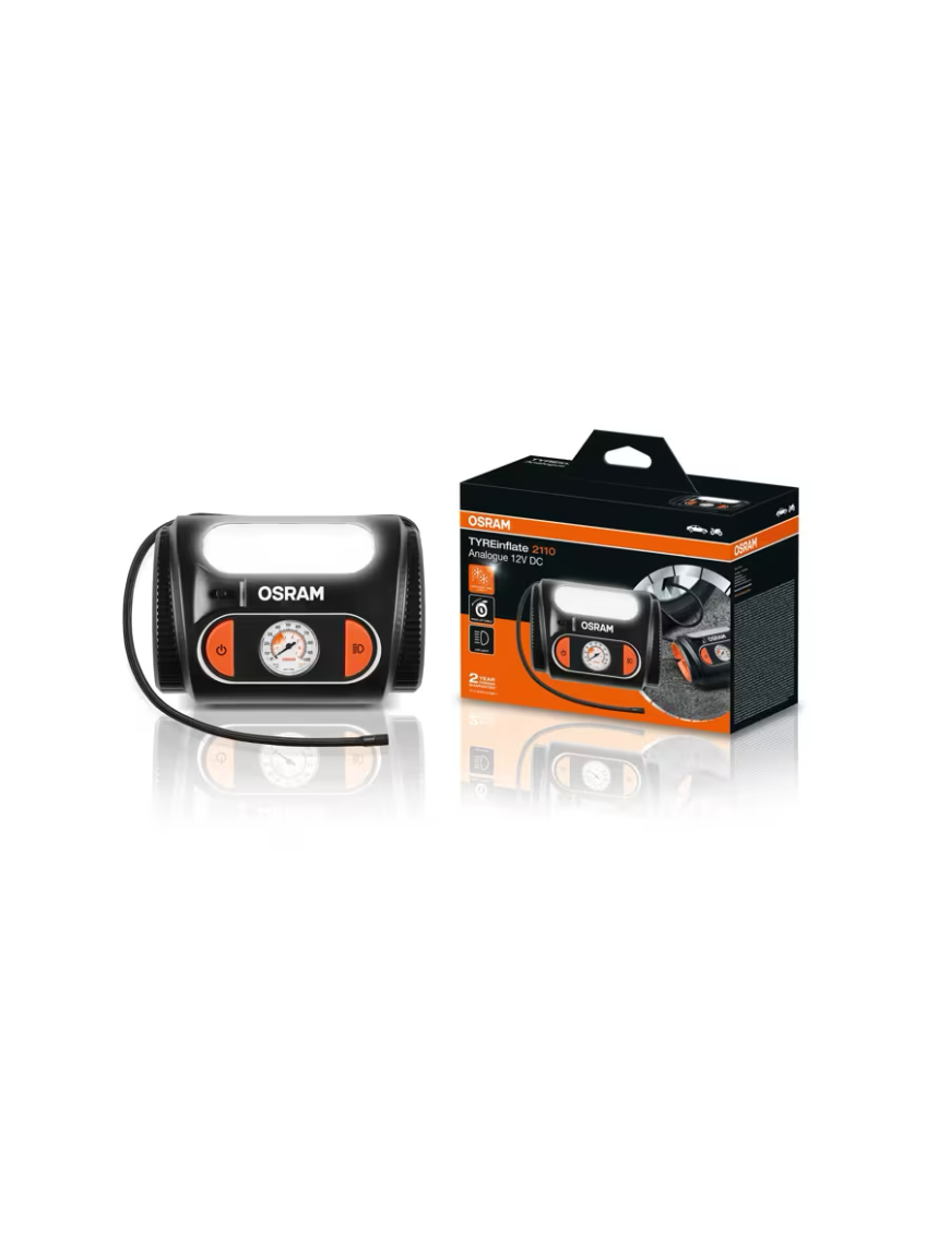OSRAM TYREinflate 2110 OTI2110 – kompresor do opon 12 V z manometrem analogowym