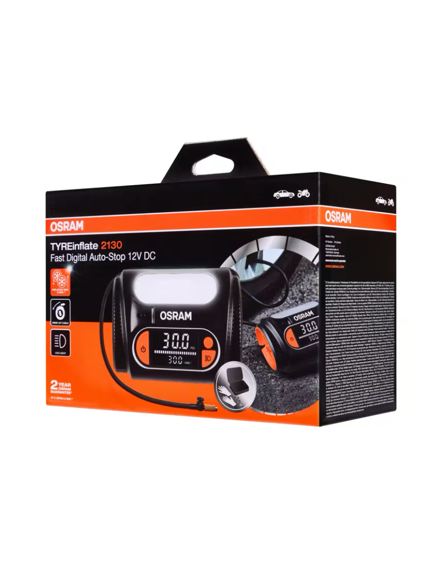OSRAM TYREinflate 2130 OTI2130 – kompresor samochodowy 12 V z Auto-Stop