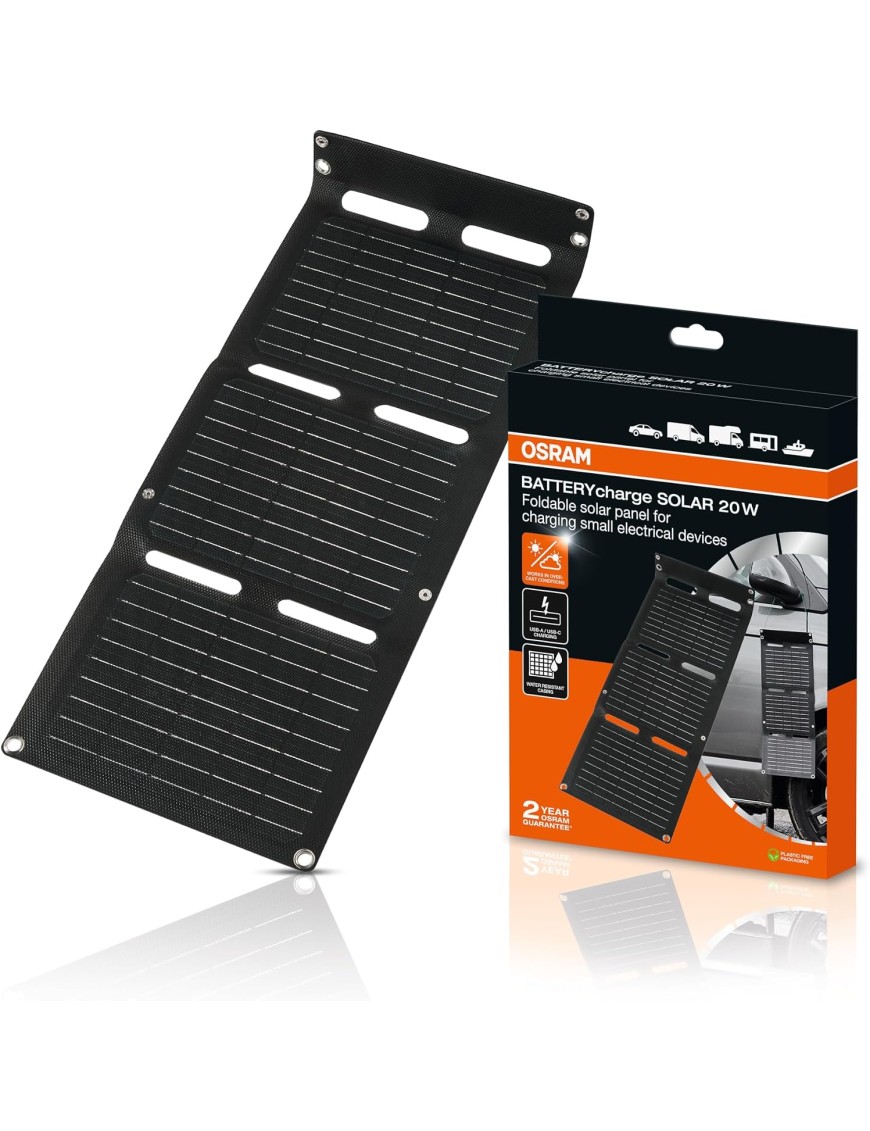 OSRAM BATTERYcharge SOLAR OFSP20 składany panel solarny 20 W USB-C/USB-A, IP65
