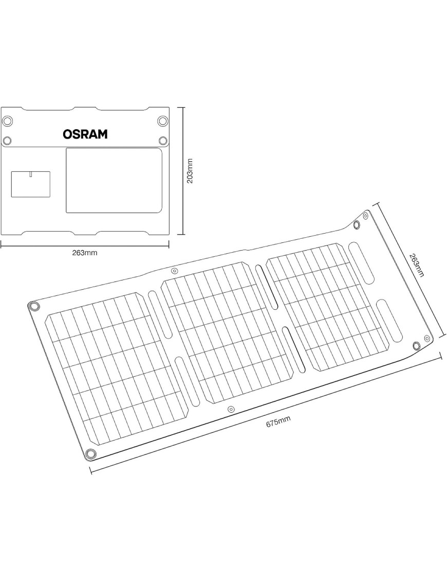 OSRAM BATTERYcharge SOLAR OFSP20 składany panel solarny 20 W USB-C/USB-A, IP65