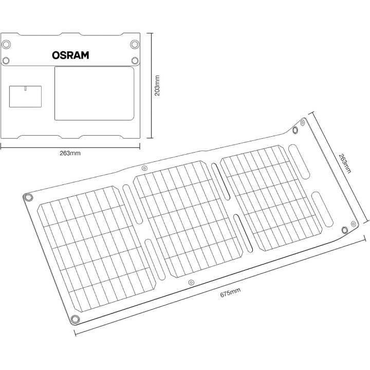 OSRAM BATTERYcharge SOLAR OFSP20 składany panel solarny 20 W USB-C/USB-A, IP65 - ujęcie 9