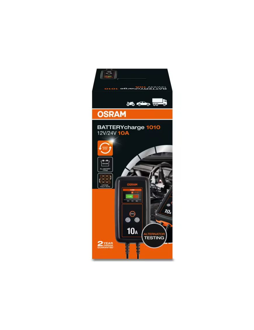 OSRAM BATTERYcharge 1010 – inteligentny prostownik 10 A, 12/24 V