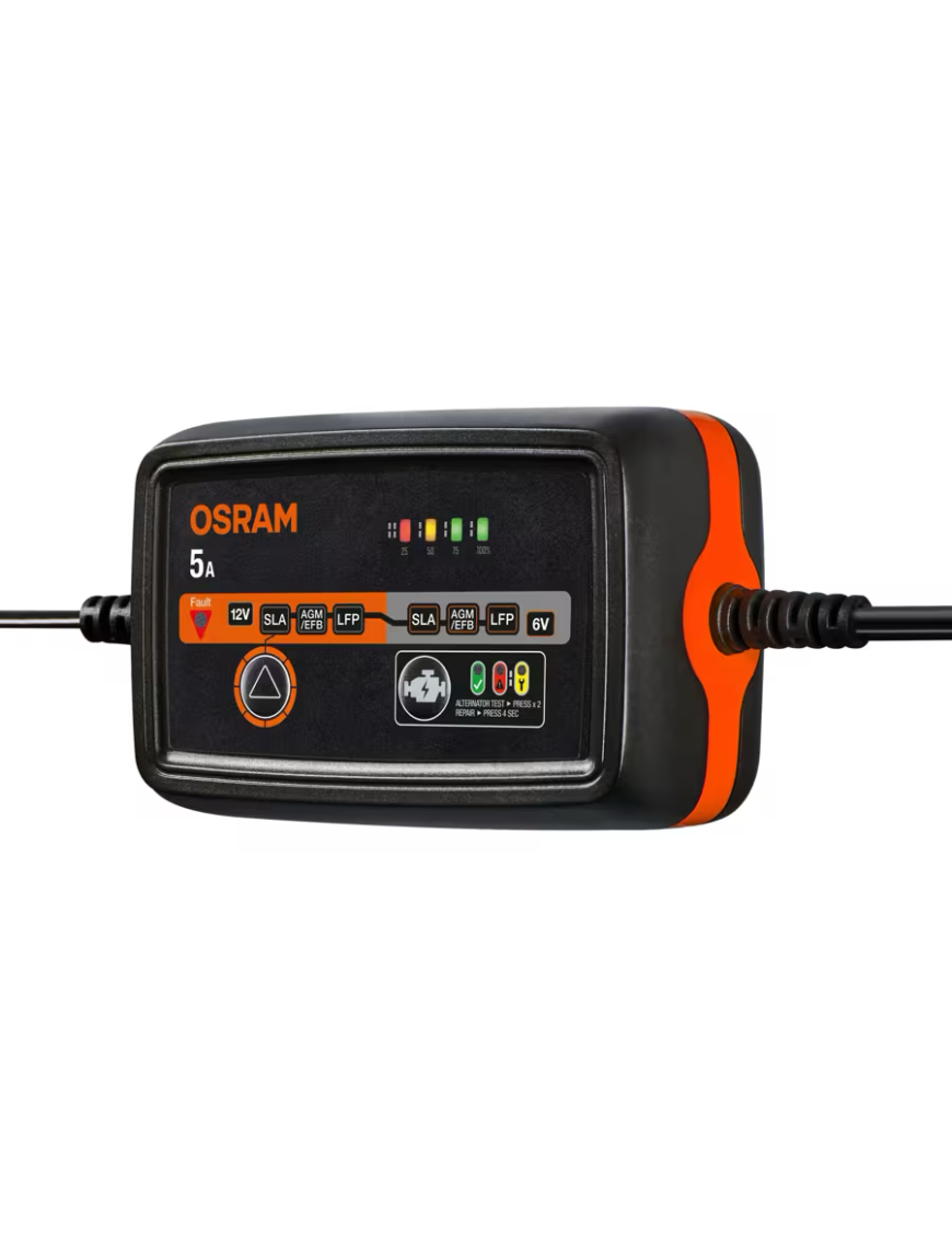 OSRAM BATTERYcharge 1005 – inteligentny prostownik 5 A, 6/12 V, 4–120 Ah