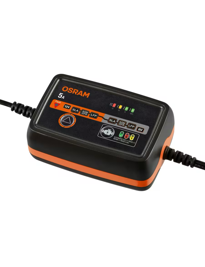 OSRAM BATTERYcharge 1005 – inteligentny prostownik 5 A, 6/12 V, 4–120 Ah