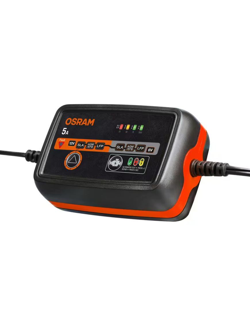 OSRAM BATTERYcharge 1005 – inteligentny prostownik 5 A, 6/12 V, 4–120 Ah