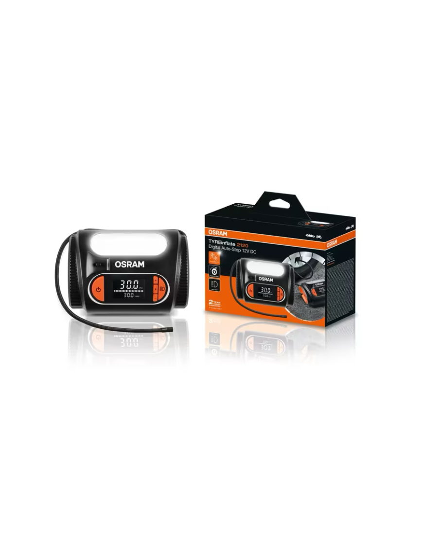 OSRAM TYREinflate 2120 – kompresor samochodowy 12 V, Auto-Stop, 6,9 bar