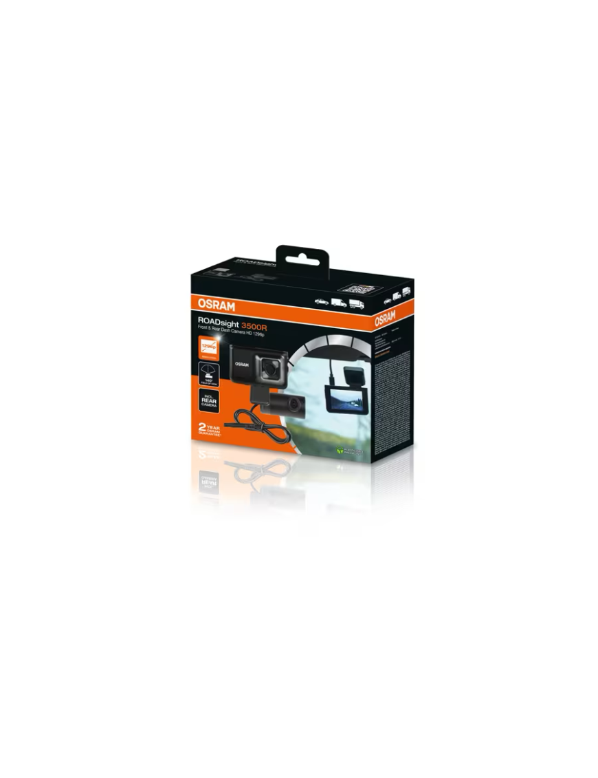 OSRAM ROADsight 3500R – kamera samochodowa przód + tył 1296p/1080p, GPS
