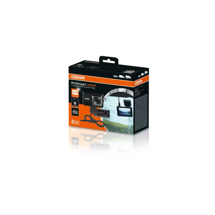 OSRAM ROADsight 3500R – kamera samochodowa przód + tył 1296p/1080p, GPS - ujęcie 3