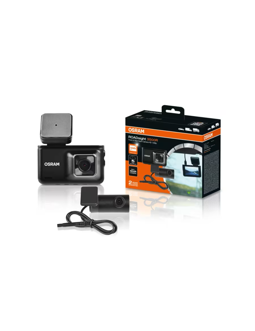 OSRAM ROADsight 3500R – kamera samochodowa przód + tył 1296p/1080p, GPS