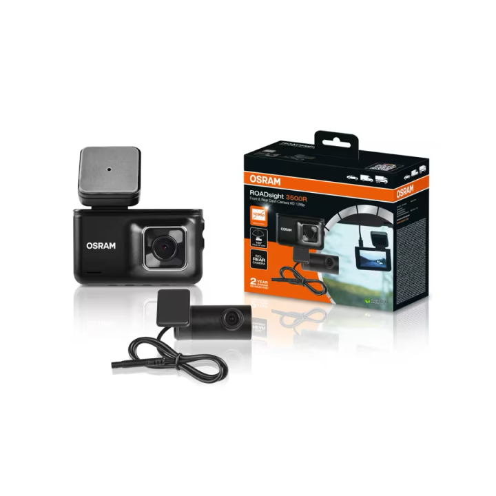 OSRAM ROADsight 3500R – kamera samochodowa przód + tył 1296p/1080p, GPS
