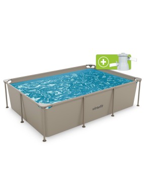 VIRTUFIT PROSTOKĄTNY BASEN 260 x 180 CM Z POMPĄ FILTRUJĄCĄ BEŻOWY