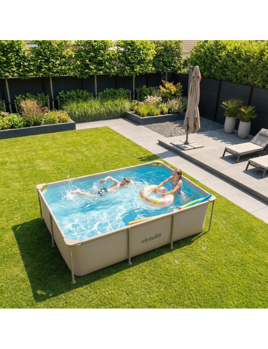 VIRTUFIT PROSTOKĄTNY BASEN 260 x 180 CM Z POMPĄ FILTRUJĄCĄ BEŻOWY VIRTUFIT PROSTOKĄTNY BASEN 260 x 180 CM Z POMPĄ FILTRUJĄCĄ BEŻOWY
