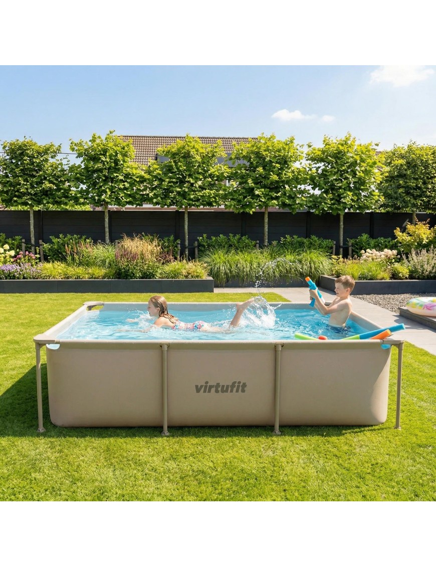 VIRTUFIT PROSTOKĄTNY BASEN 260 x 180 CM Z POMPĄ FILTRUJĄCĄ BEŻOWY VIRTUFIT PROSTOKĄTNY BASEN 260 x 180 CM Z POMPĄ FILTRUJĄCĄ BEŻOWY